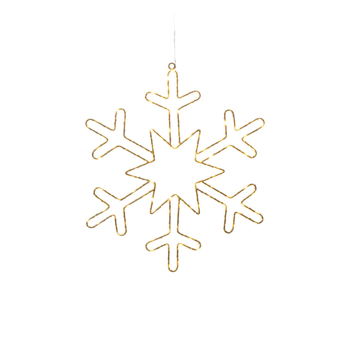 Metallsnöflinga hängande 100 amber LED 46 cm Ljusdekoration Inne Guld