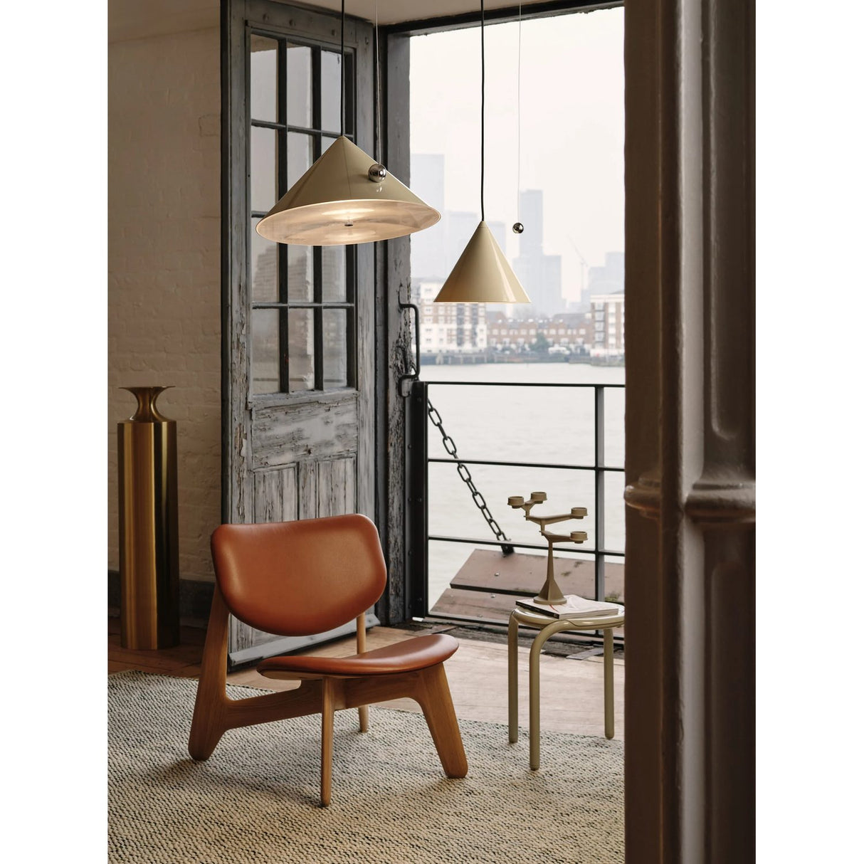 Slab Loungefåtölj Natural Leather Cognac