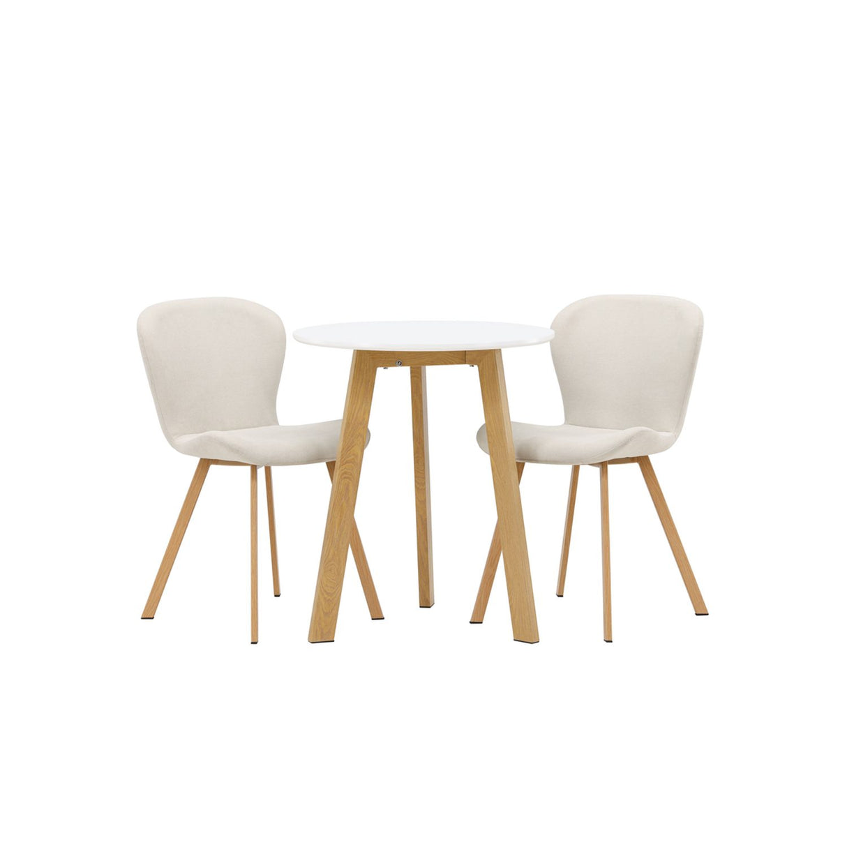Leonora, Lilja Rund matgrupp Beige, Natur, Vit, ⌀65