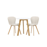 Leonora, Lilja Rund matgrupp Beige, Natur, Vit, ⌀65