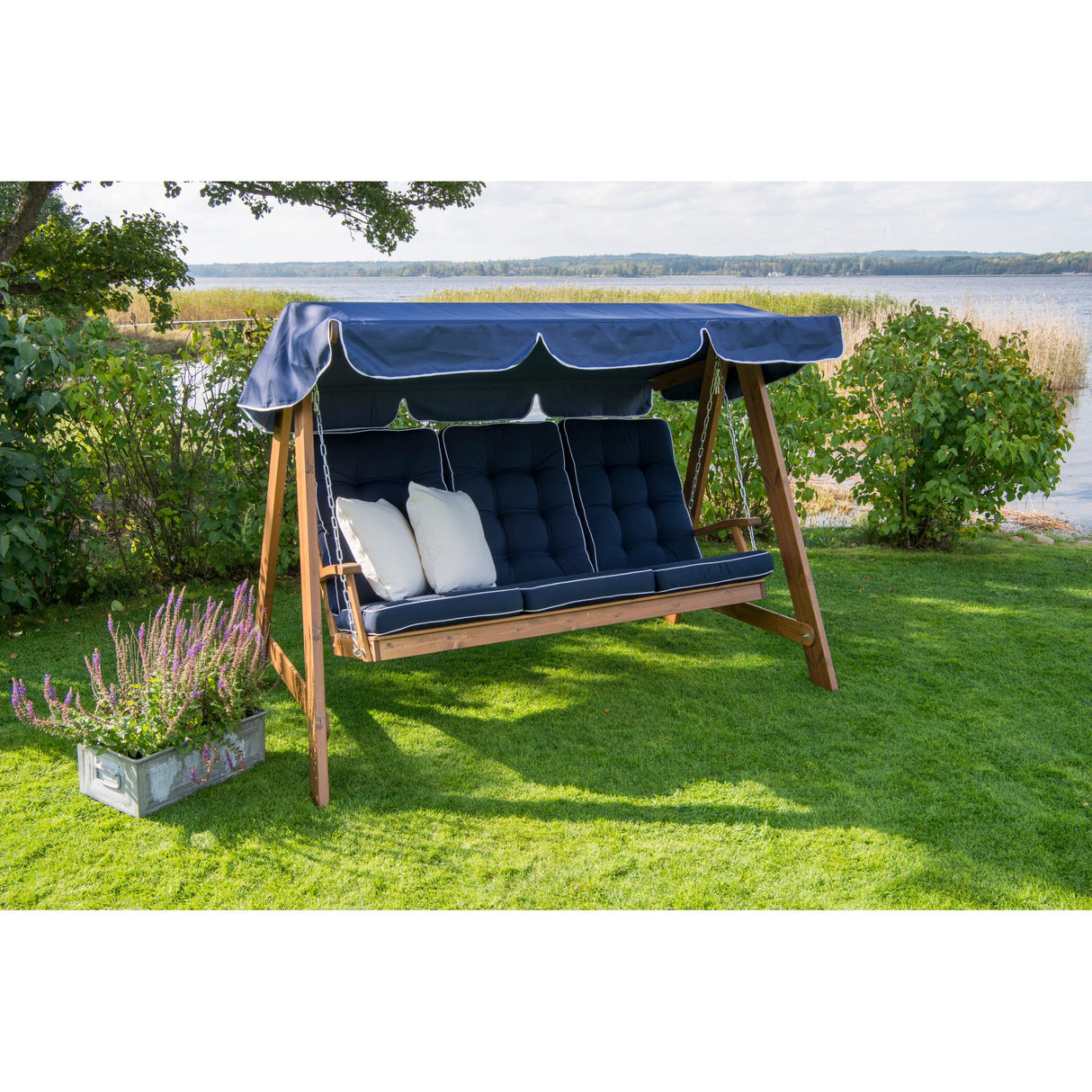 Dalom/Slöinge Hammocktak Blå/Vit