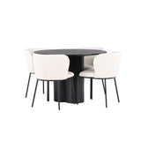 Olivia, Edina Rund matgrupp Vit, Svart, 4st