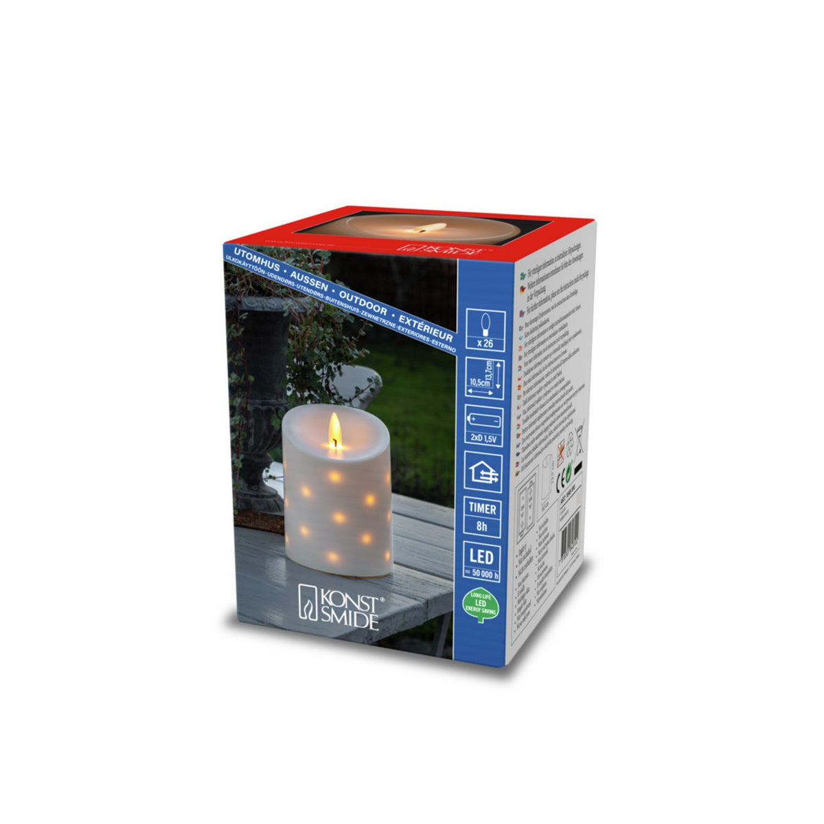 B/O Ljus 10,5x13,7 cm LED Timer 8h Dekorationslampa Ute