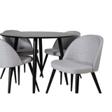 Plaza, Sammet Rund matgrupp Svart,Ljusgrå, Svart, ⌀100