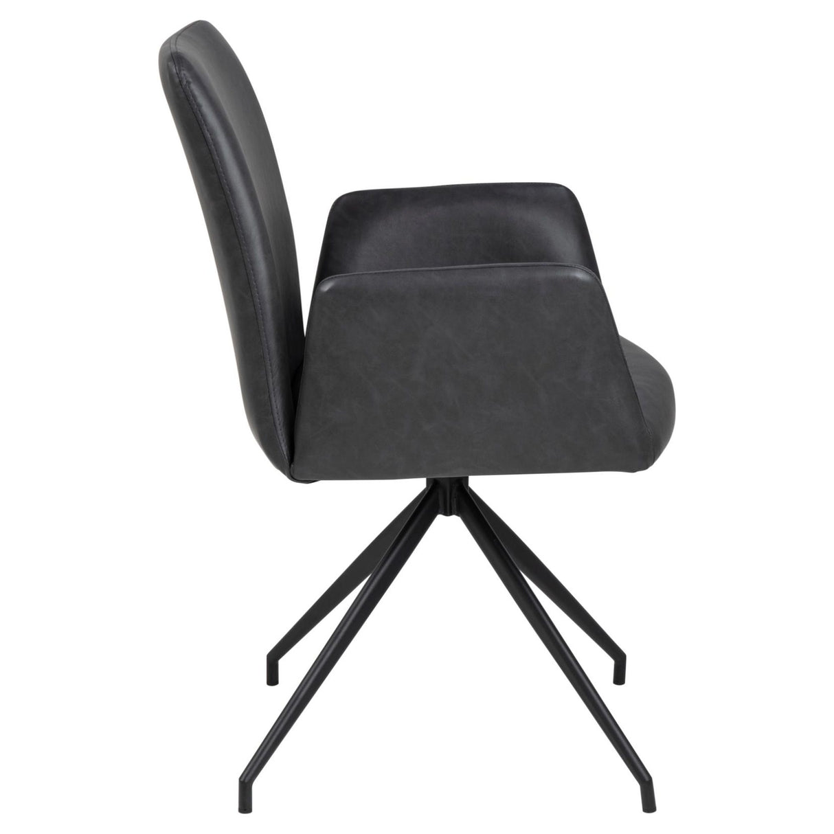 Naya Matstol med Armstöd PU retro Svart