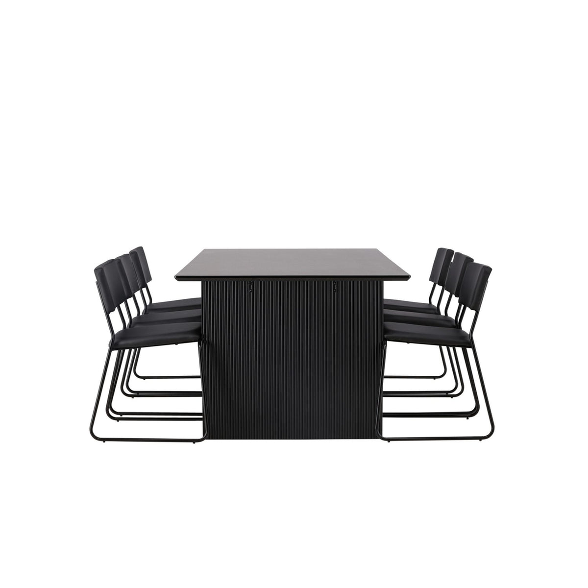Vail, Kenth Rektangulär matgrupp Svart, Svart, 200 x 100