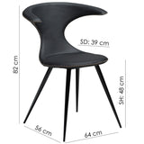 Flair Stol Black Leather, Round Black