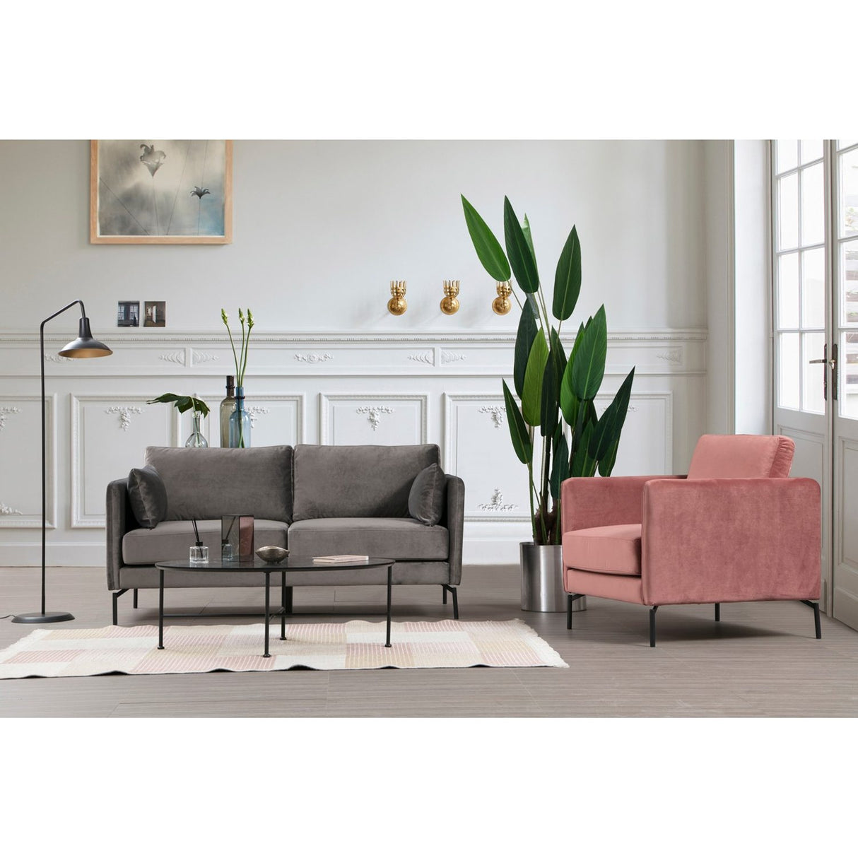 Sino 2-sits (177 x 87 x 90 cm) Grå 2-sitssoffa