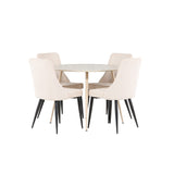 Plaza, Leone Rund matgrupp Beige, Vitputsad, 4st