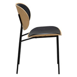 Clementina Stol Raven Black, Bleached Oak