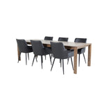 Slider, Comfort Rektangulär matgrupp Svart, Natur, 170 x 95