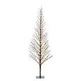 Svart träd 150 cm LED Steady/firefly Ljusdekoration Ute 210 cm