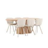 Stjärnö, Lilja Oval matgrupp Beige, Natur, 200 x 90