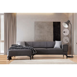 Hanoi (250-140 x 85 x 77 cm) Hörnsoffa-bäddsoffa Mörkgrå, Vänster