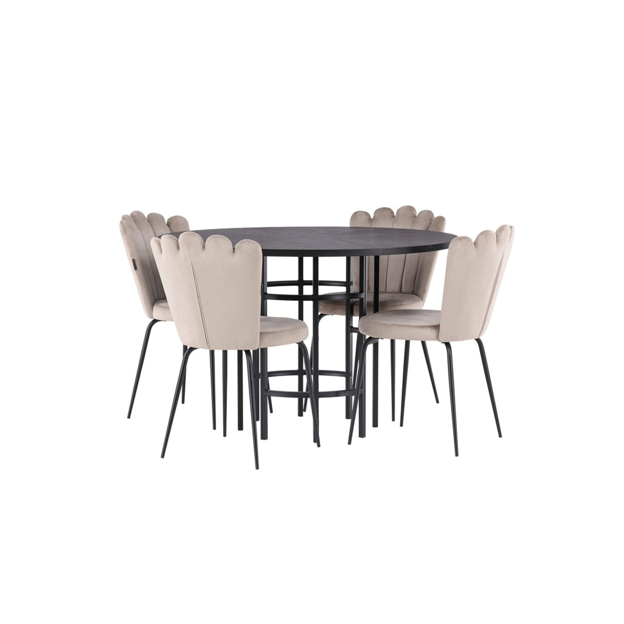 Copenhagen, Limhamn Rund matgrupp Beige,Svart, Svart, ⌀115