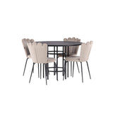 Copenhagen, Limhamn Rund matgrupp Beige,Svart, Svart, ⌀115