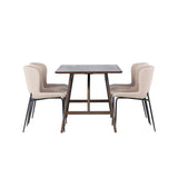 Kaseidon, Modesto Rektangulär matgrupp Beige,Svart, Mörkbrun, 120 x 80