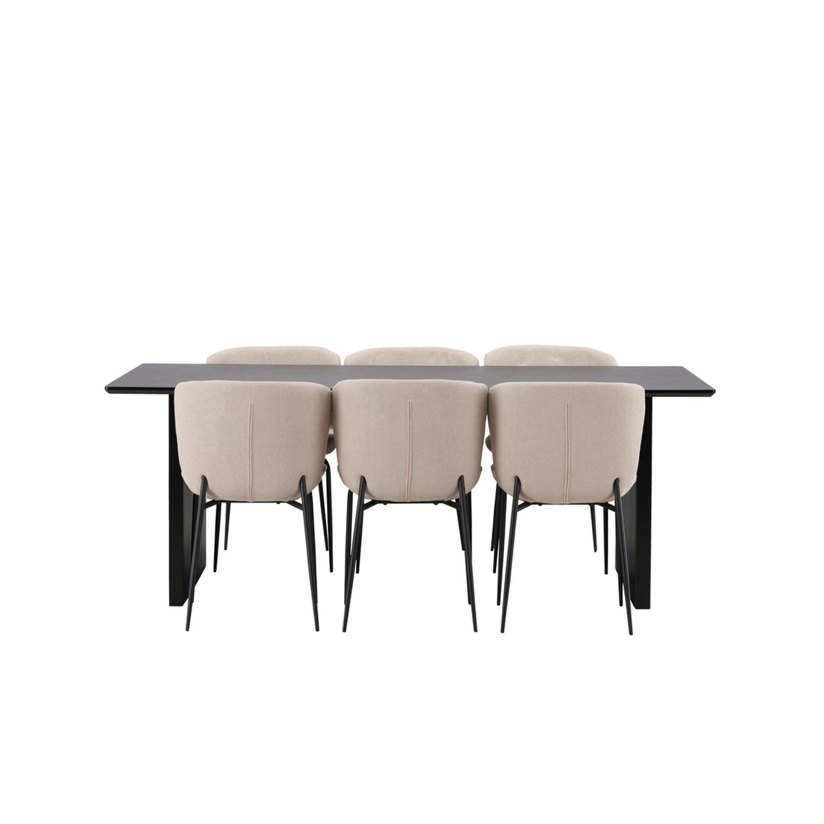 Vail, Modesto Rektangulär matgrupp Svart,Brun, Svart, 200 x 100