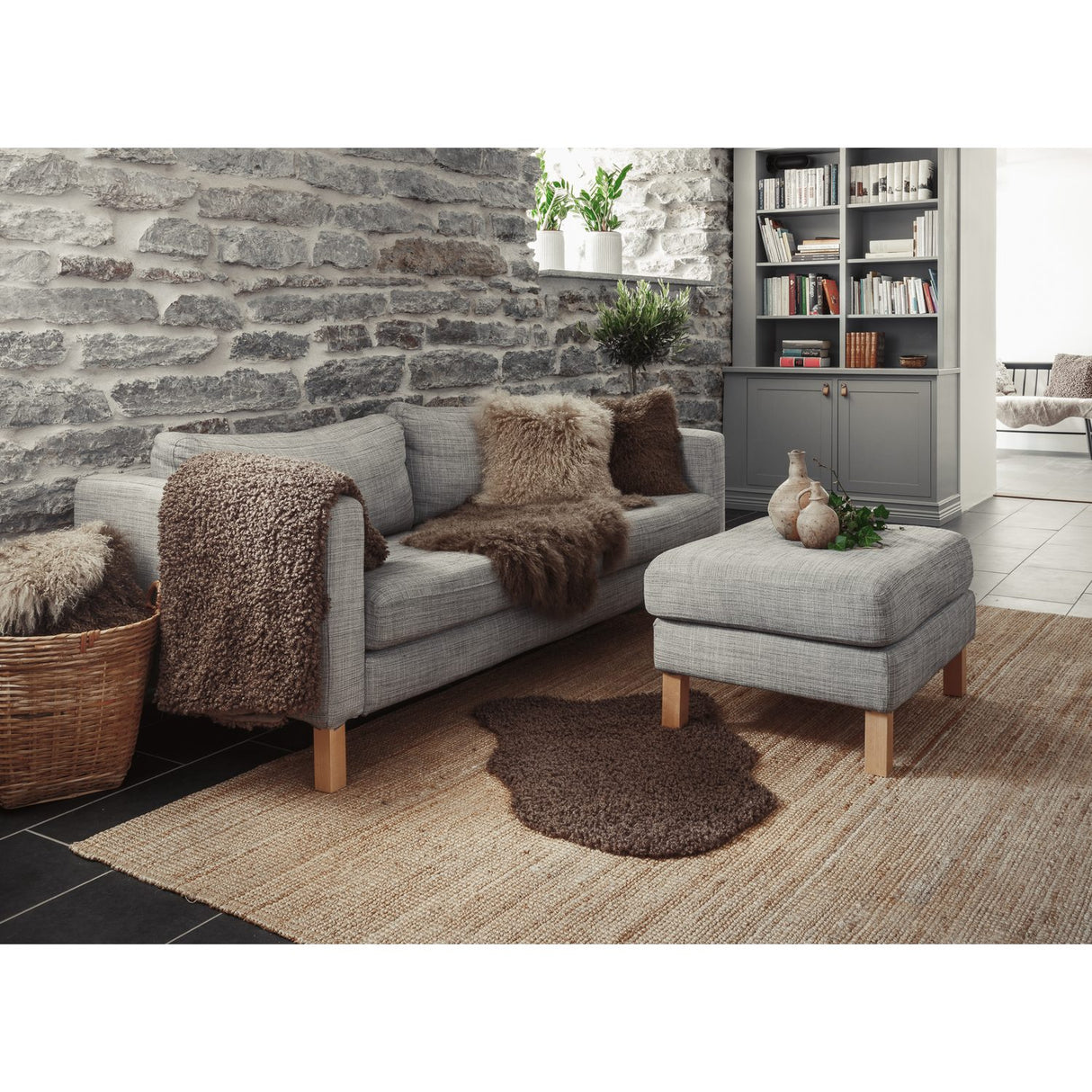 Shansi 40x40 cm Kuddfodral Beige