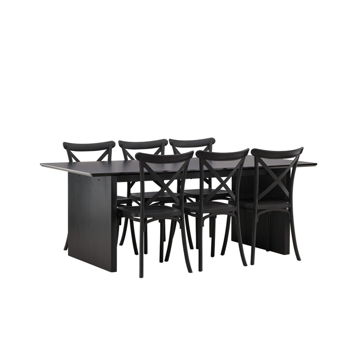 Vail, Crosett Rektangulär matgrupp Svart, Svart, 200 x 100