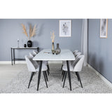 Polar, Velvet Rektangulär matgrupp Svart,Ljusgrå, Svart, Vit, 240 x 100