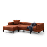 Hanoi (250-140 x 85 x 77 cm) Hörnsoffa-bäddsoffa Kakelröd, Vänster