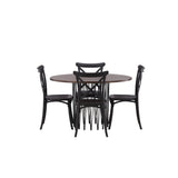 Stone, Crosett Rund matgrupp Svart, Mocka, 4st