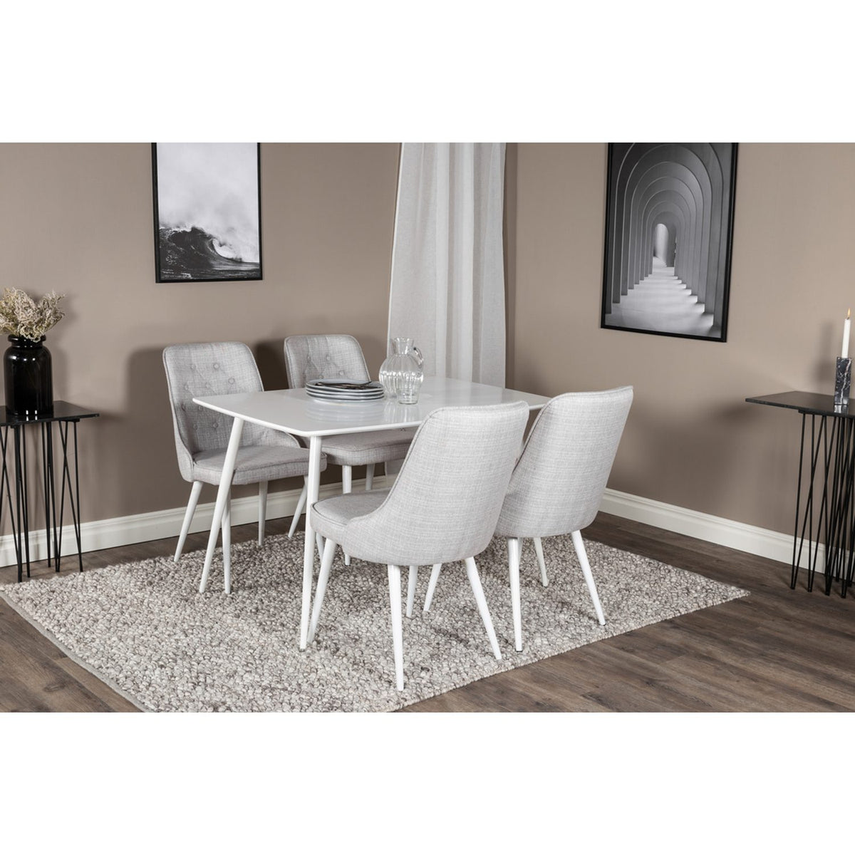 Polar, Velvet Deluxe Rektangulär matgrupp Vit, Vit, 120 x 75