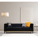 Tallinn (222 x 89 x 75 cm) 3-sitssoffa Svart guld