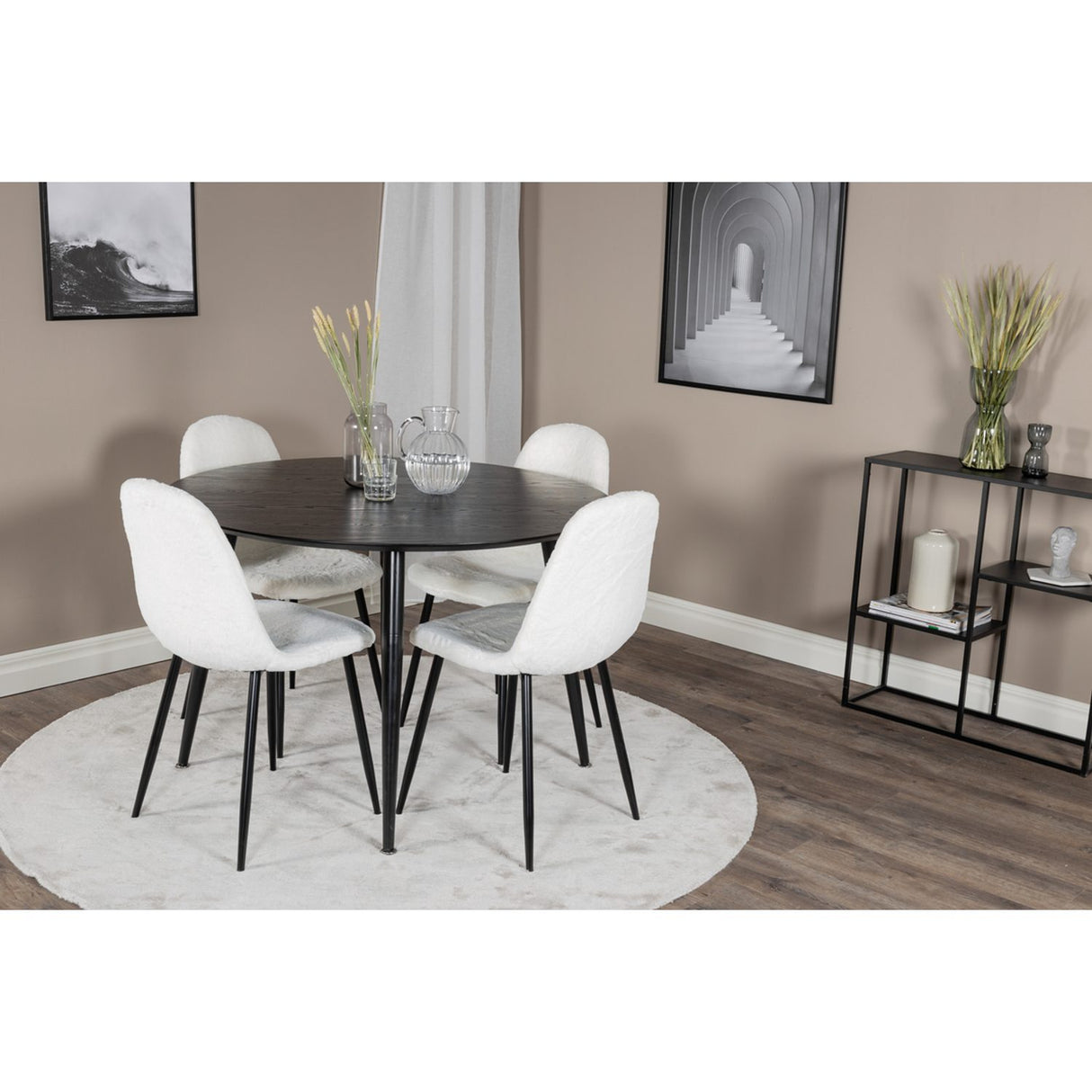 Dipp, Polar Rund matgrupp Svart, vit, Svart, ⌀115