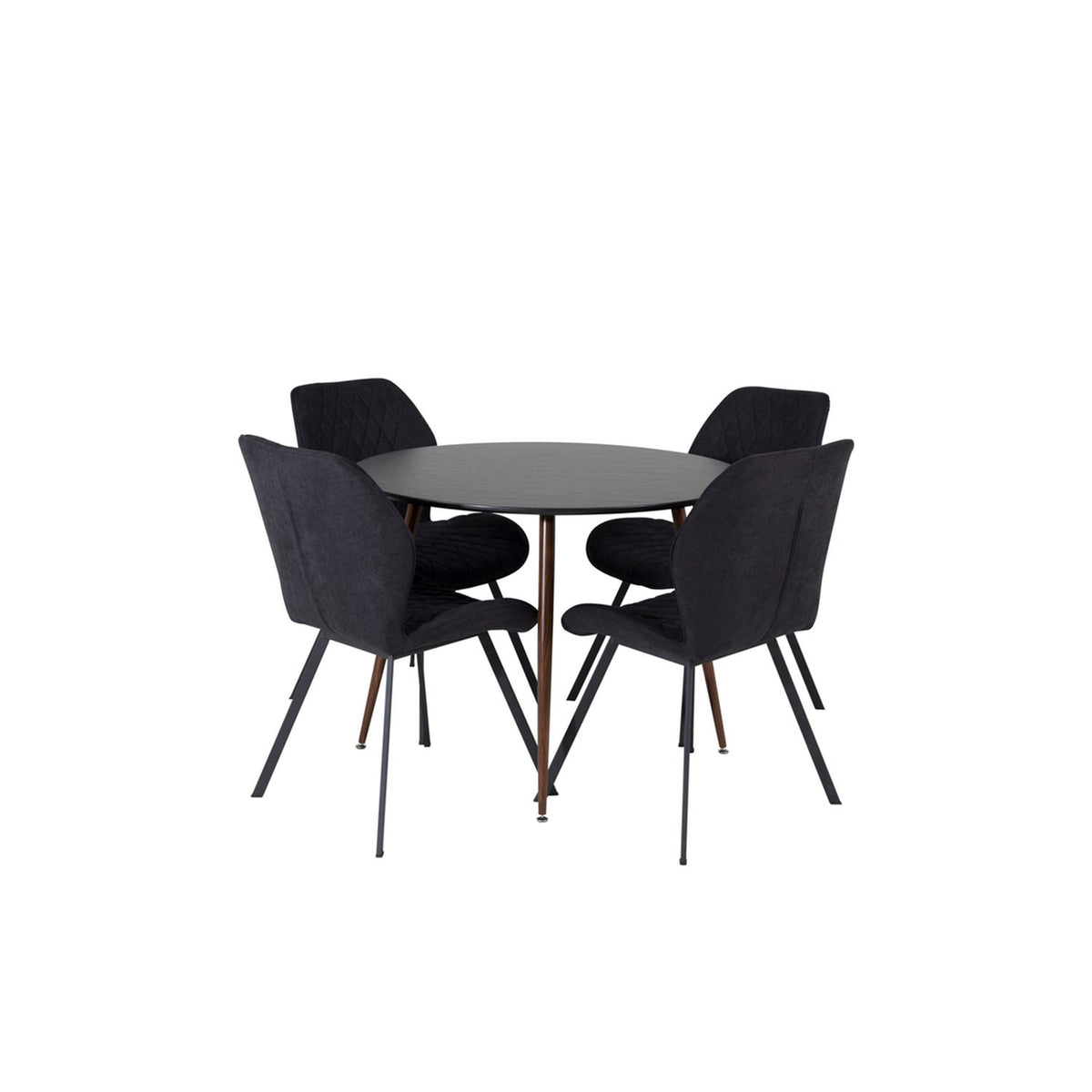 Plaza, Gemma Rund matgrupp Svart, Svart, 4st