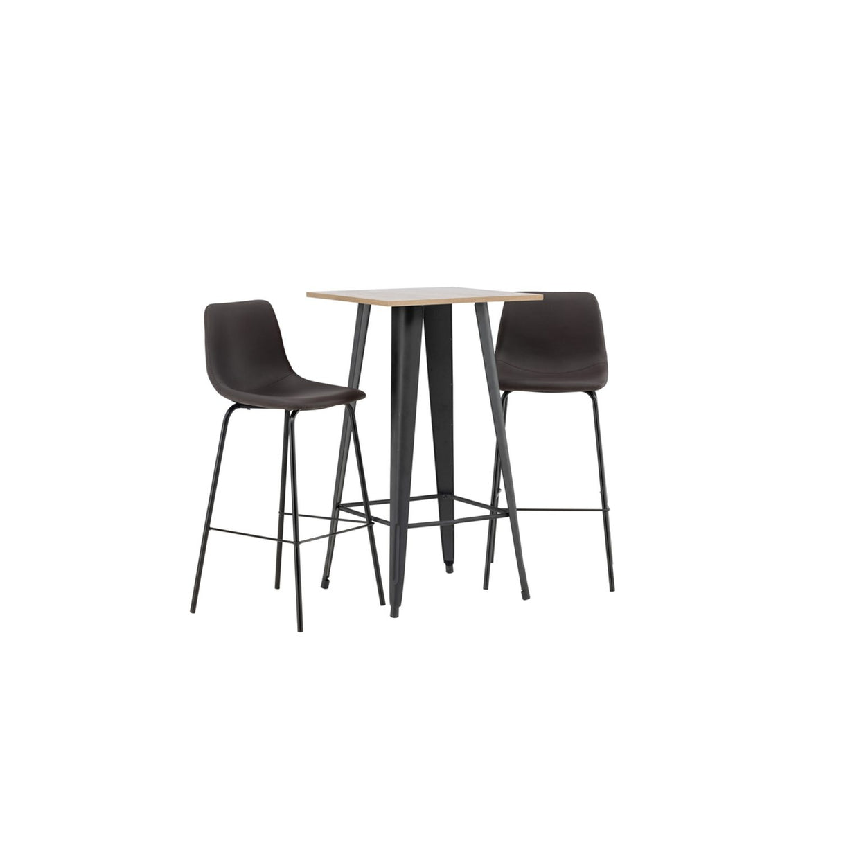 Tempe, Alexi Rektangulär matgrupp Svart,Brun, Valnöt, 60 x 60