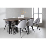Stone, Velvet Rektangulär matgrupp Svart,Grå, Svart, Mocka, 220 x 100