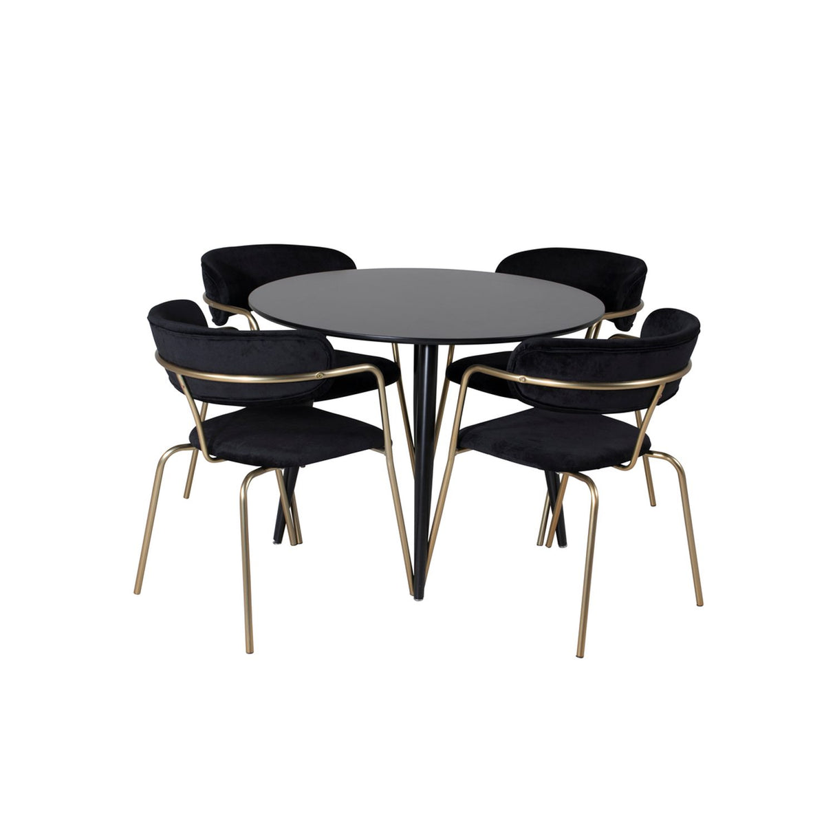 Plaza, Arrow Rund matgrupp Svart,Guld, Svart, ⌀100