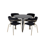 Plaza, Arrow Rund matgrupp Svart,Guld, Svart, ⌀100