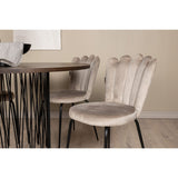 Stone, Limhamn Rund matgrupp Beige,Svart, Svart, mocka, ⌀120