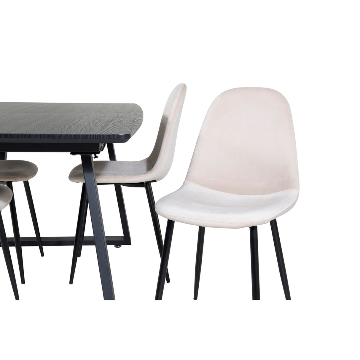 Inca, Polar Rektangulär matgrupp Beige,svart, Svart, 160 x 85