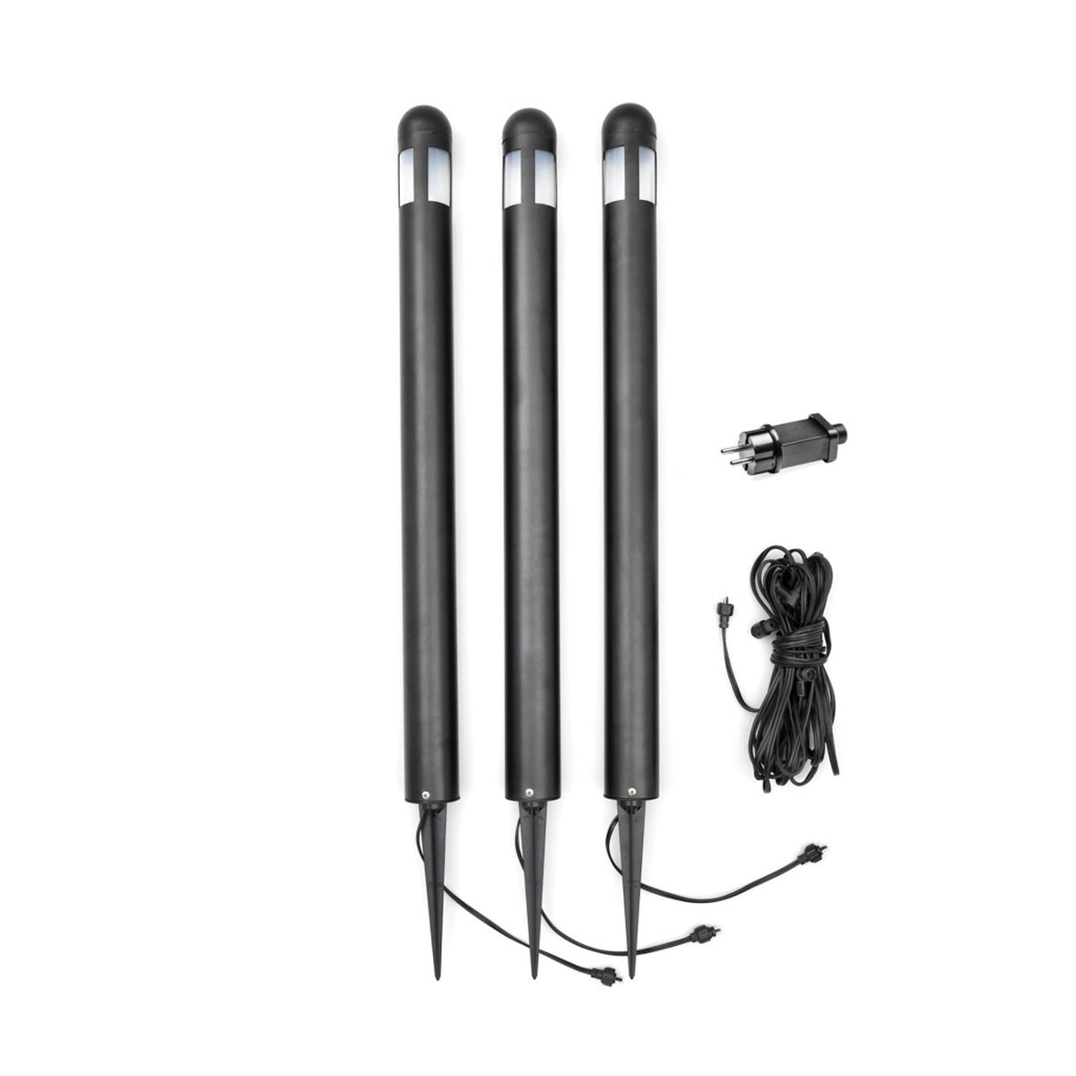 Amalfi Svart 3-pack LED Pollare