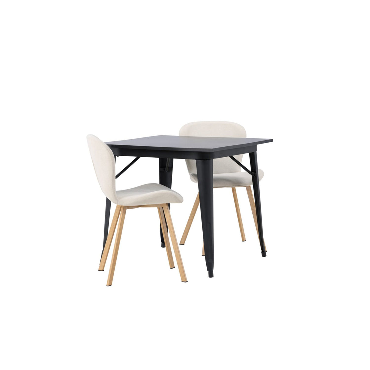 Tempe, Lilja Rektangulär matgrupp Beige, Natur, Svart, 80 x 80