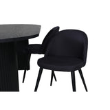 Bianca, Velvet Oval matgrupp Svart, Svart, 200 x 90