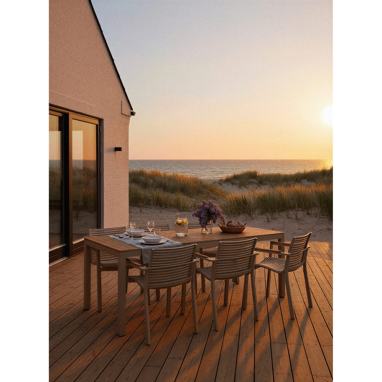 Mood Extreme bord 208x100 cm Sandy Grey/Teak