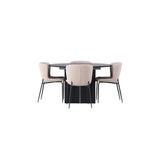 Matilda, Modesto Rund matgrupp Beige,Svart, Svart, ⌀130