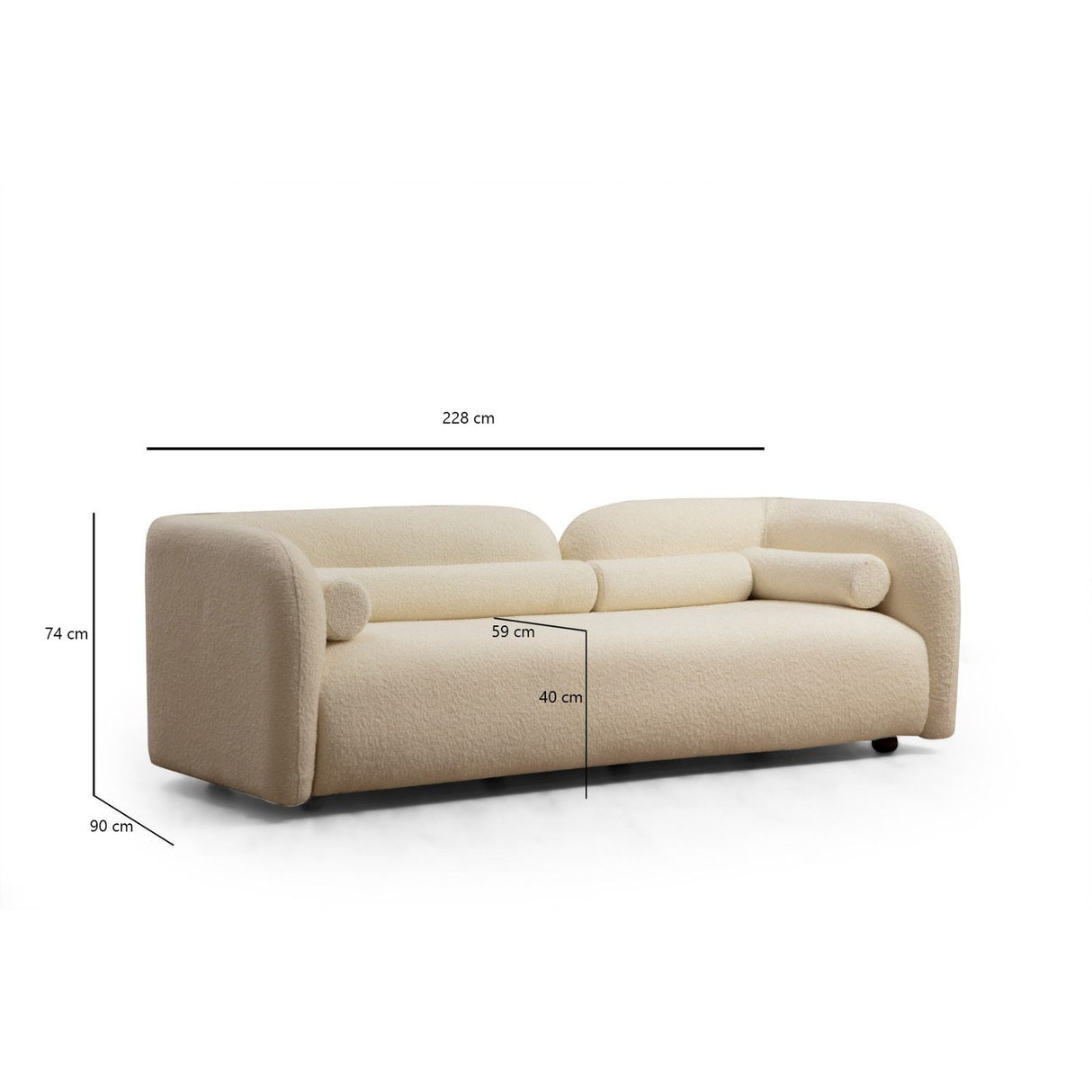 Antwerpen 3-sits soffa Bouclette Cream