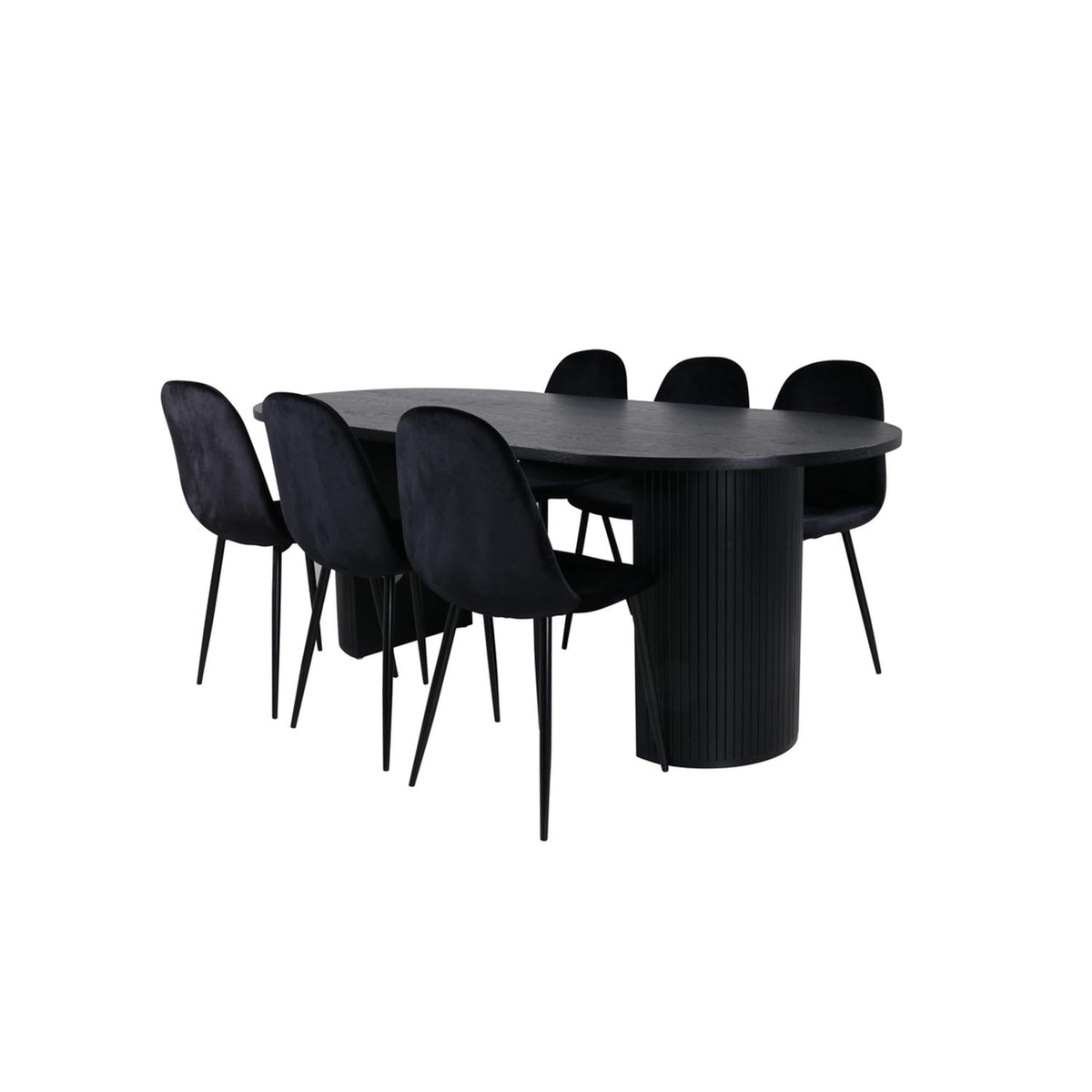 Bianca, Polar Oval matgrupp Svart, Svart, 200 x 90