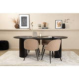 Bianca, Velvet Oval matgrupp Beige, Svart, 4st