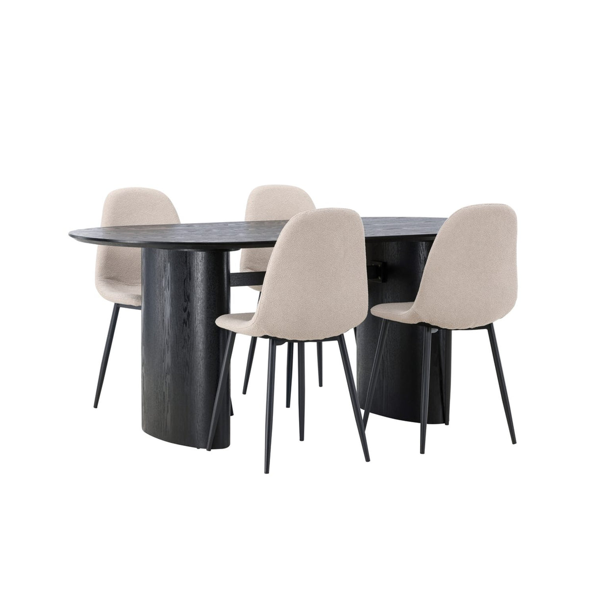 Isolde, Polar Oval matgrupp Beige,Svart, Svart, 180 x 90