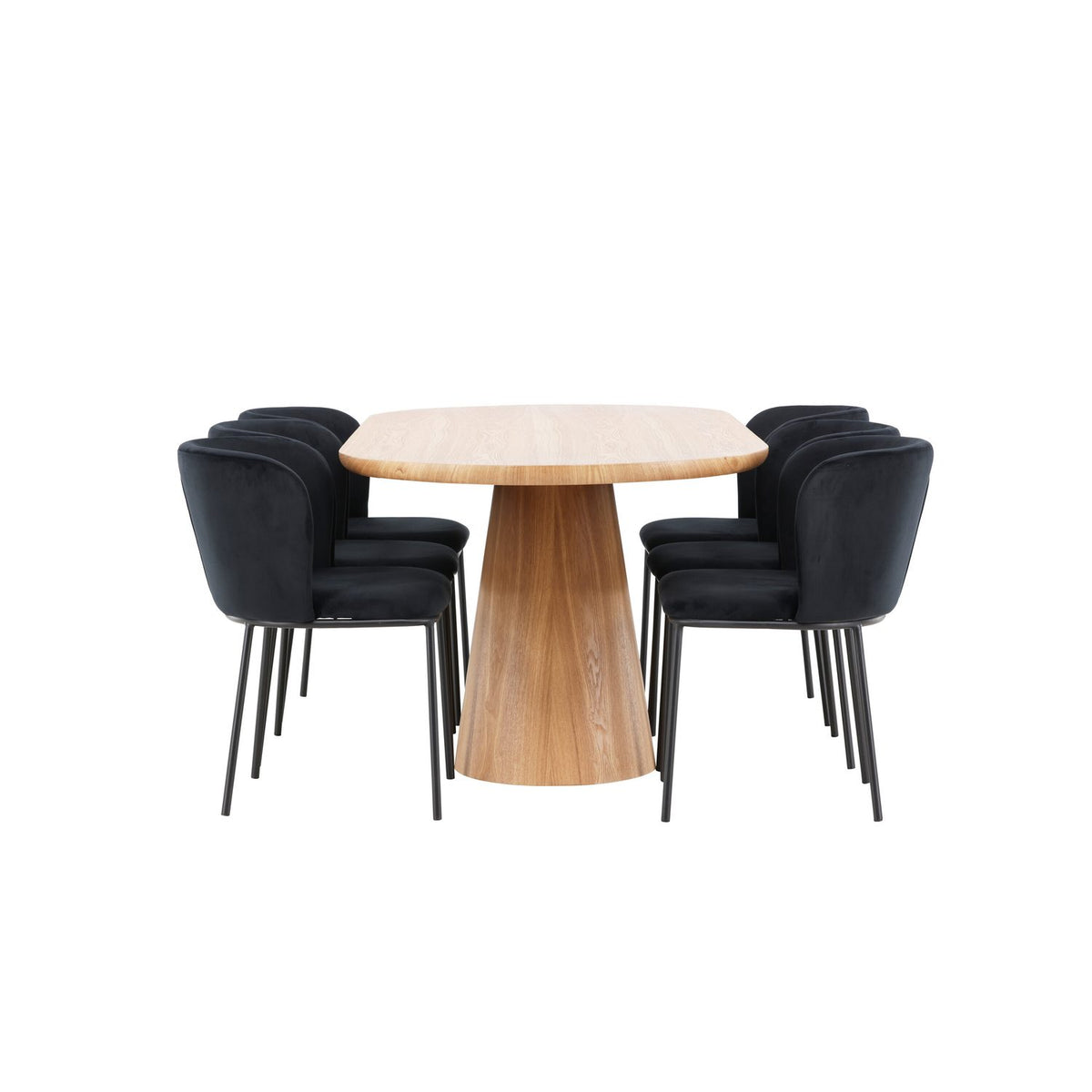 Stjärnö, Edina Oval matgrupp Svart, Natur, 200 x 90