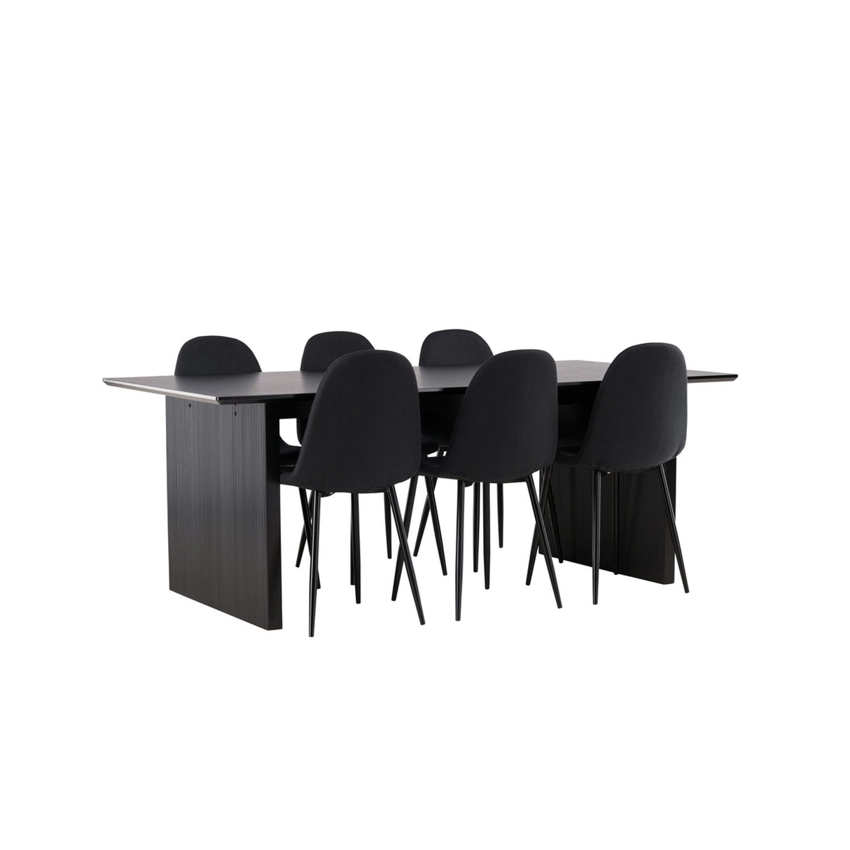 Vail, Polar Rektangulär matgrupp Svart, Svart, 200 x 100