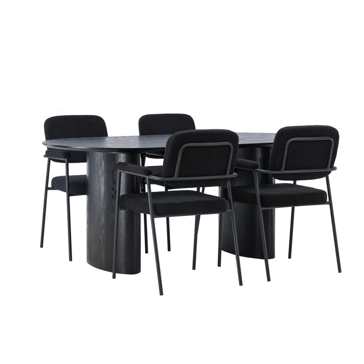 Isolde, Yesterday Oval matgrupp Svart, Svart, 180 x 90