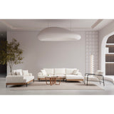 Kigali Oak (280-170 x 98 x 78 cm) Hörnsoffa Vit, Höger